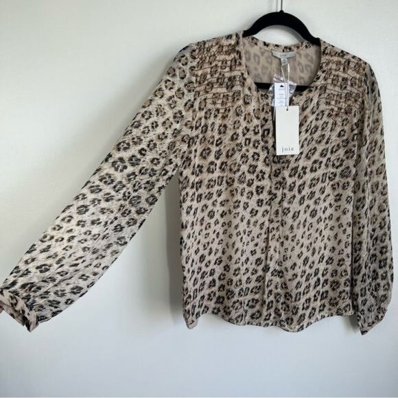 Joie Cordell Leopard Print Silk Blouse - XS - Picture 6 of 8
